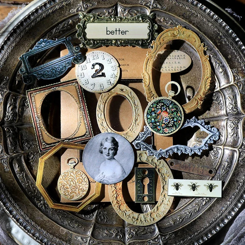 Vintage Mottled Clip Lady Hand Cardstock DIY Junk Journal Collage Flower Frame Door Craft Paper Thick Card Material Scrapbooking