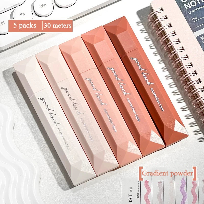 5pcs/box Pen Shaped Correction Tapes Double Sided Adhesive Tape Aesthetic Correction Tape for School Office Supplies