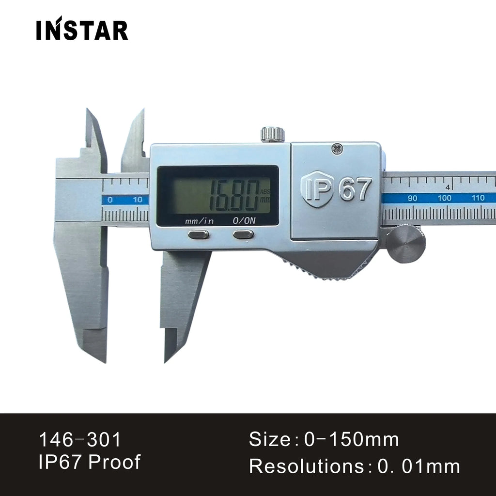 INSTAR Electronic Vernier Caliper IP67 Absolute Origin Coolant Proof 0-150mm/6" High Accuracy IP54 Digital Caliper 200mm 0.01mm