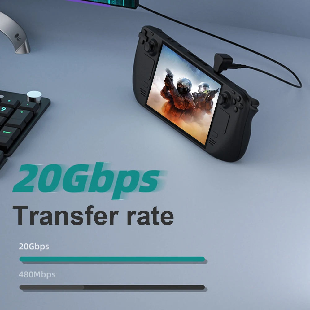 180 Degree U-shaped USB Type C Adapter OTG 20Gbps Fast Data Transfer  USBC Charging Converter for Steam Deck/Nintendo Switch