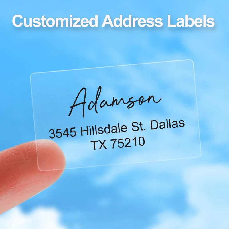 Custom Printed Waterproof Mailing Labels - Durable Self-Adhesive Address Stickers for Invitations, usiness Mail & Greeting Cards