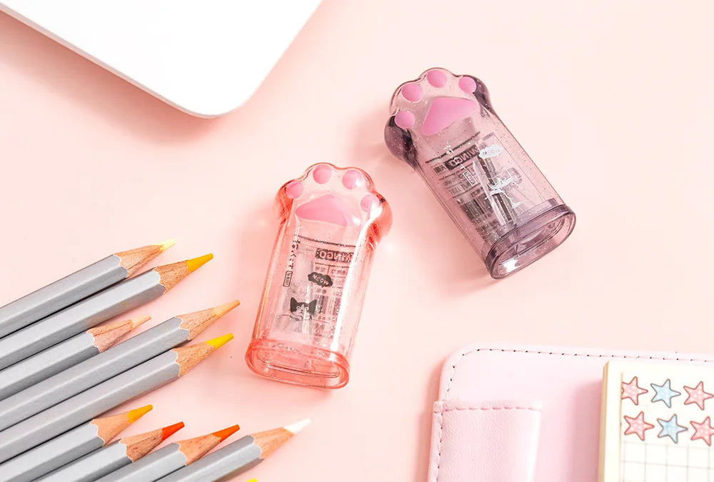 Kawaii Cat Paw Pencil Sharpener Cute Portable Kids School Stationery Gift
