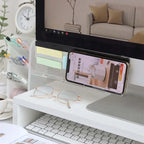 1Message Storage Board Under Computer Monitor，Office Desk Side Storage Rack Message Board Can Hold Phone Charging Memo Stickers