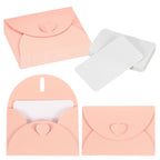 25Sets Mini Envelopes with Heart Clasp 9x5.4cm Blank Note Cards with 10.5x7.5cm Envelopes for Gift Wedding Invitation Graduation