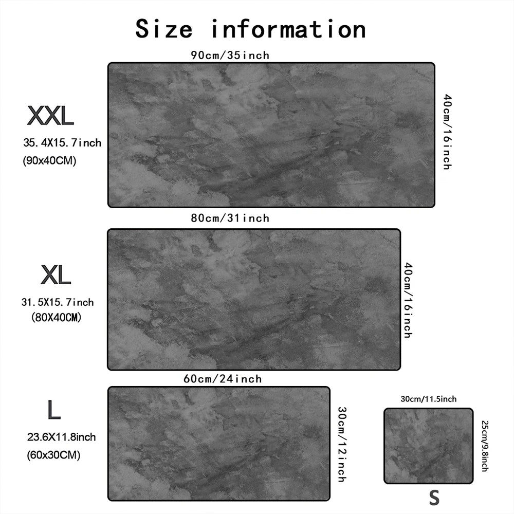 Grey series Mouse Pad Large Computer Office Game Table Mats XXL Rubber Anti-slip Gaming Keyboard Mousepads Long Desk Pads