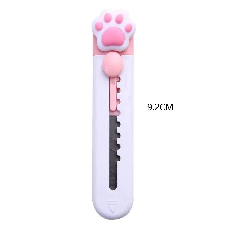3/5Pcs Cartoon Cat Cat Claw Clouds Mini Letter Opener Plastic Utility Knife Stationery for School Office Home