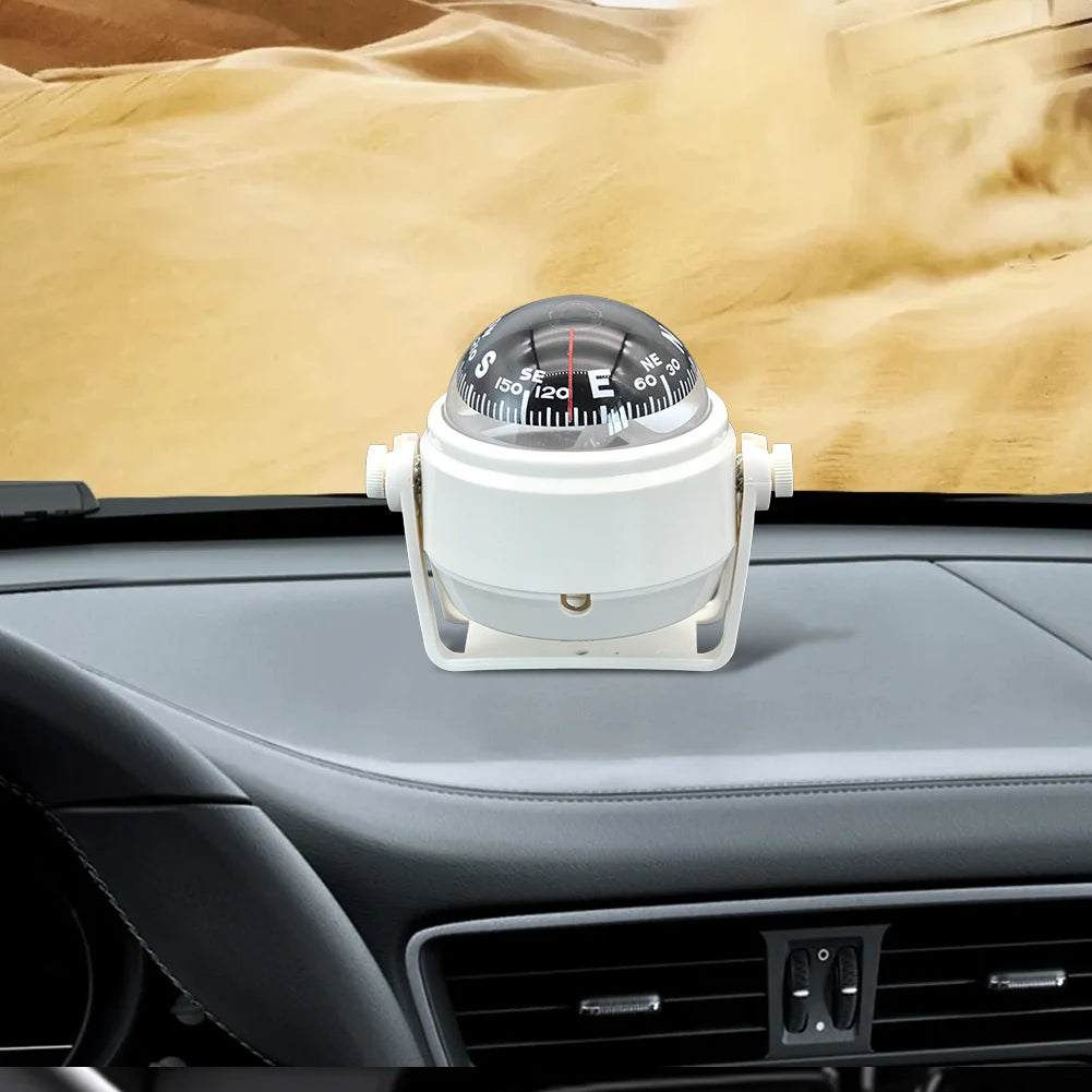 Ball Shaped Vehicle Navigation Car Compass with Dial Sea Pivoting Marine Boat Compass Splashproof Sea Marine Electronic Compass