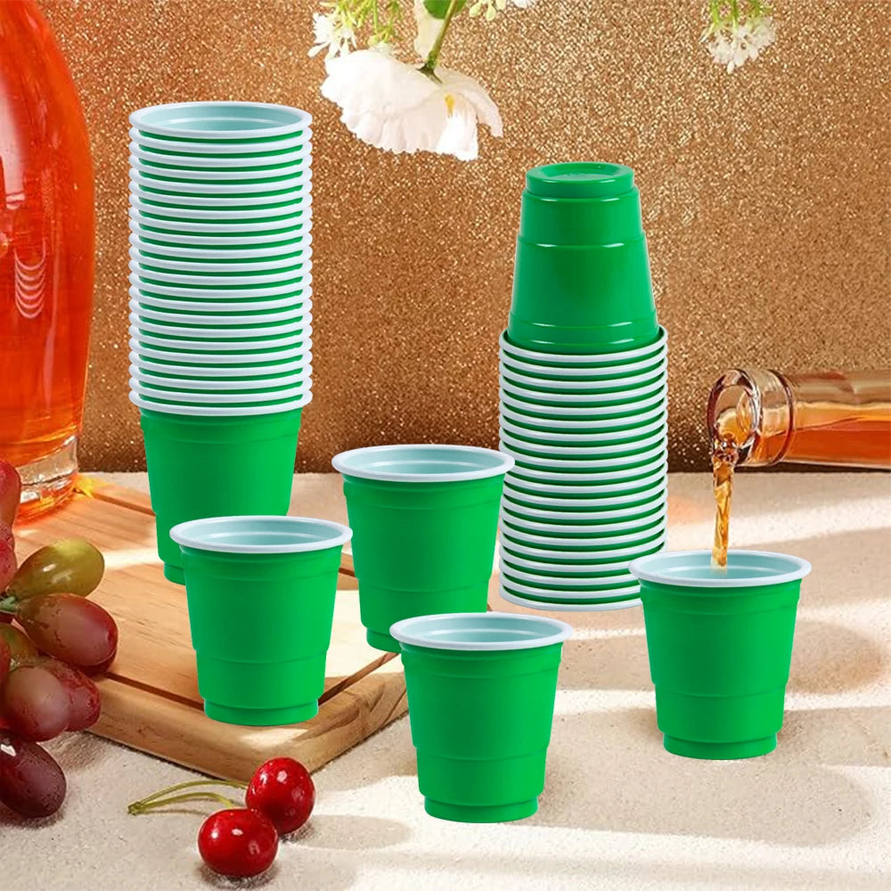 50pcs Mini Plastic Disposable Cups Drinking Cups Wine Cup for Celebration Bachelorette Party Events Wedding Birthday Supplies