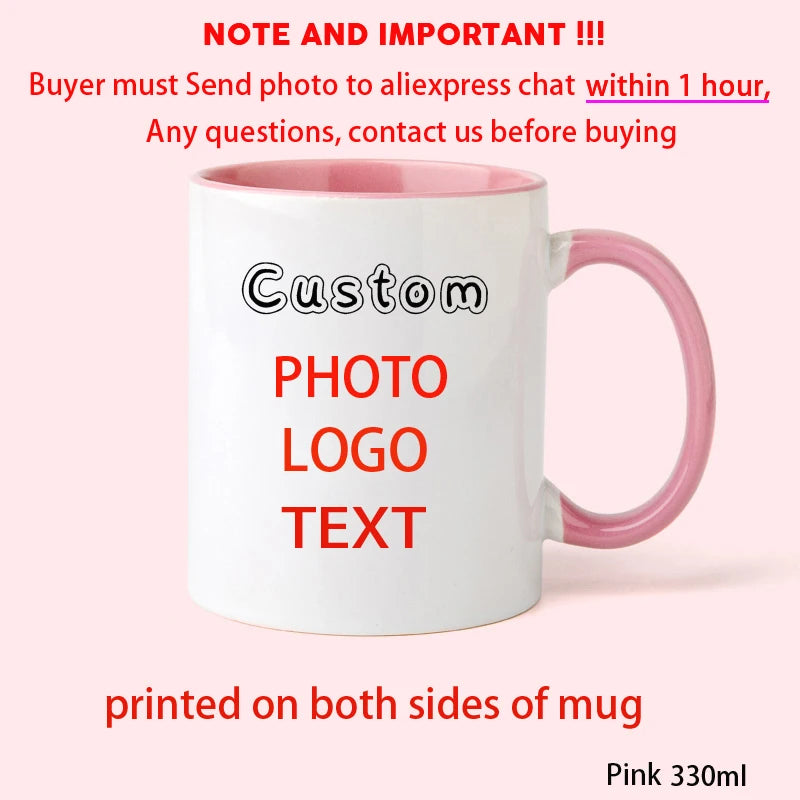 Personalized Photo Mug, Customize Family, Kids, Lovers, Logo, Text, Dog, Cat, Photos Mugs, Tea Milk Cup, Mother's Day Gift