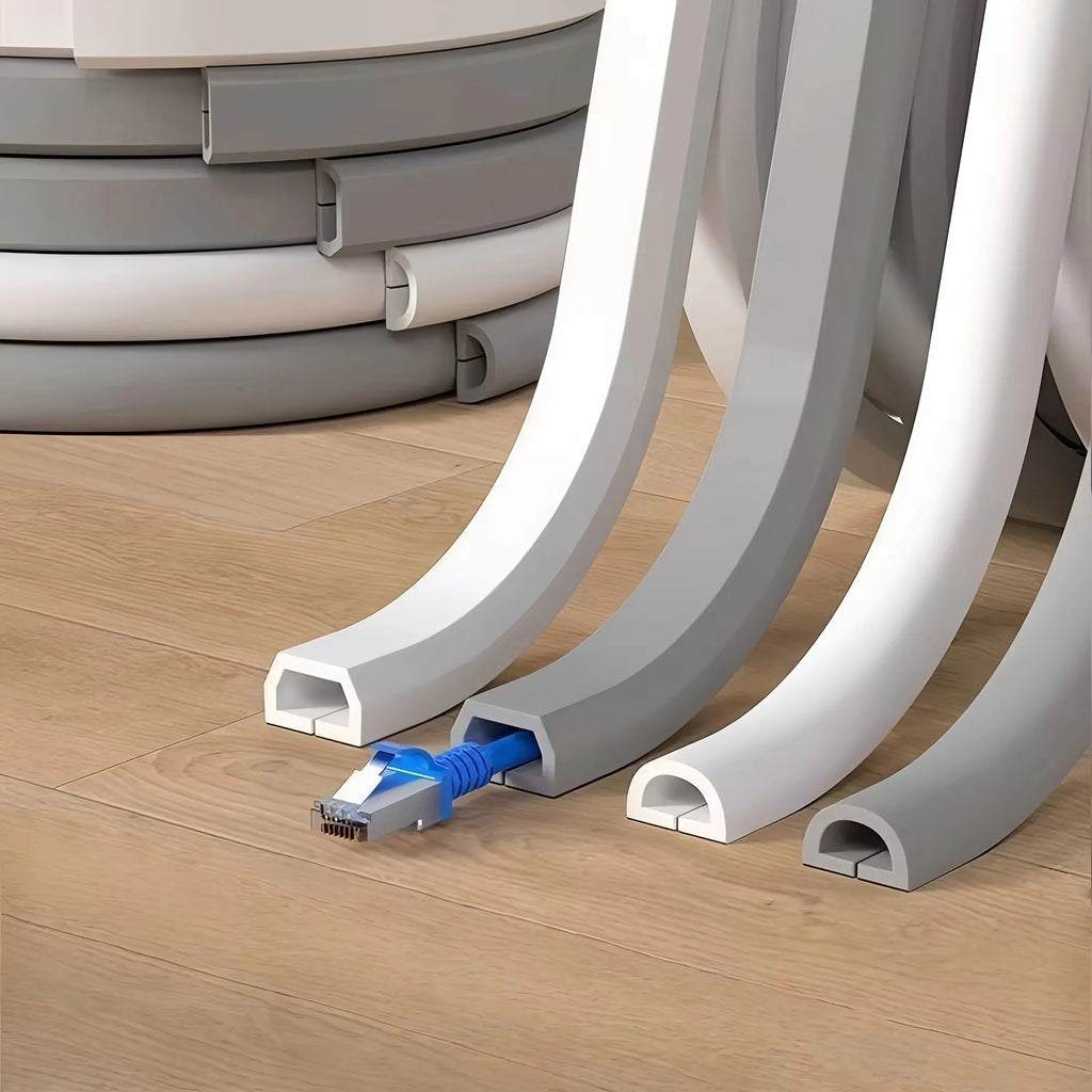 1PC 3/5M Self-Adhesive PVC Cable Management Strip Decorative Wire Protection Strip Suitable for Covering Wires on Walls Floors