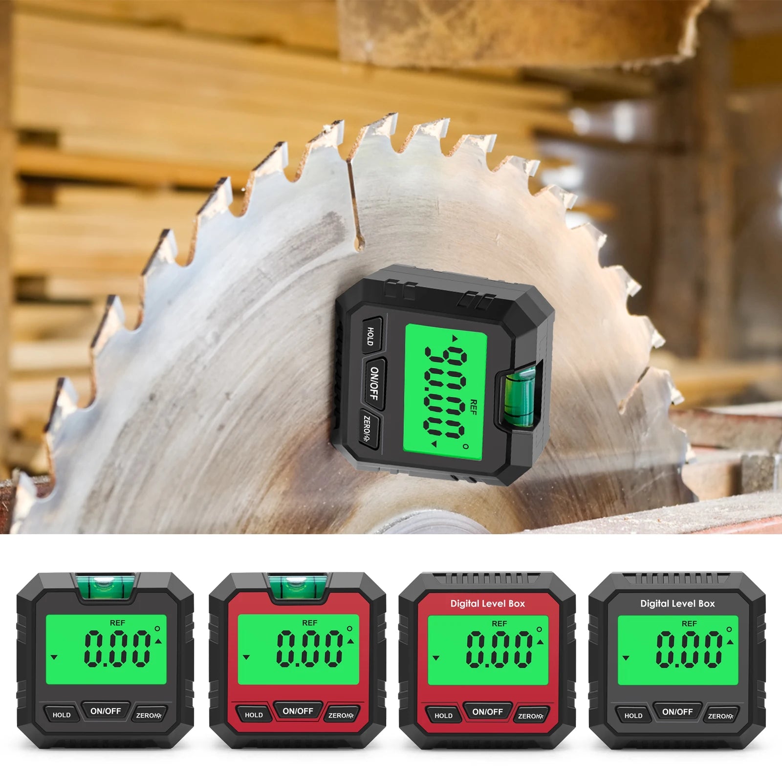 Digital Inclinometer Electronic Goniometer 360° Angle Meter Level Angle Gauge Bevel Protractor Slope Measure Magnetic Base
