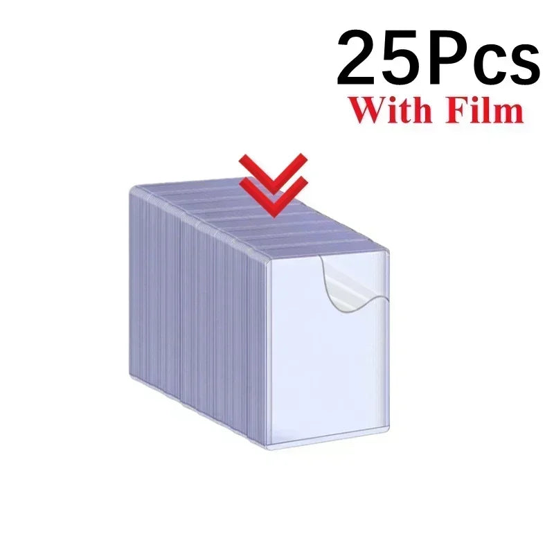 50/1Pcs Transparent Card Sleeve with Protective Film Clear Card Holder Idol Photo Game Baseball Card Holders Cover 35PT 3"x4"