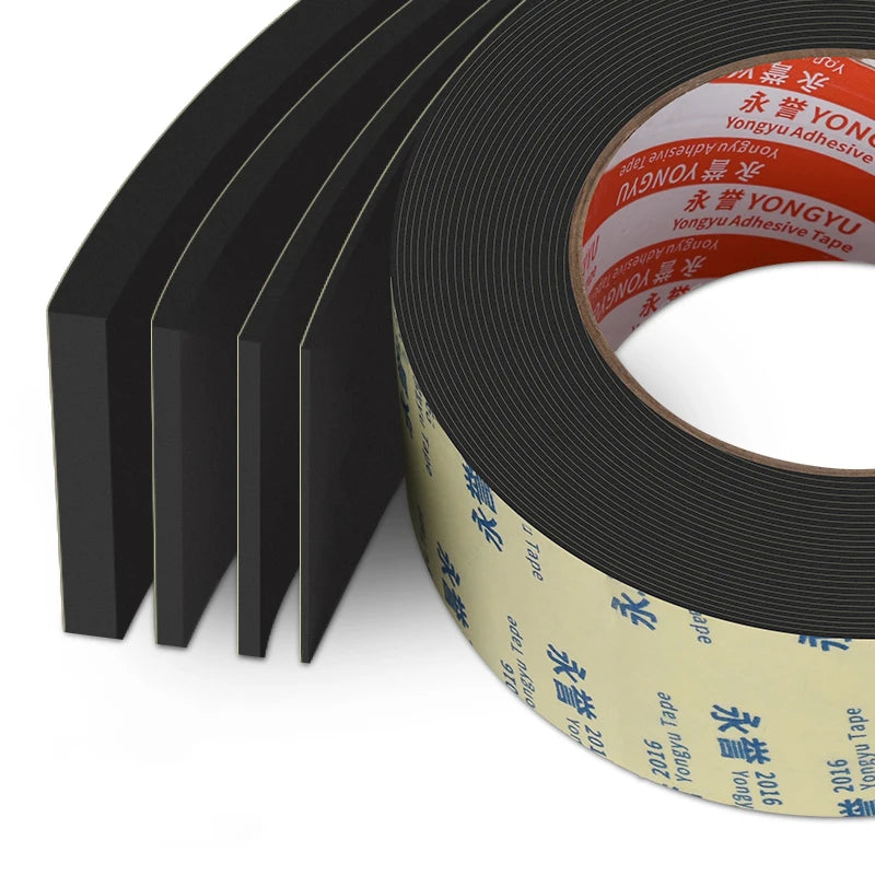 Rubber Self Adhesive Sponge Seal Strip Single Sided Adhesive EVA Black Foam Anti-collision Seal Gasket Width10-50mm Thick 1-5mm