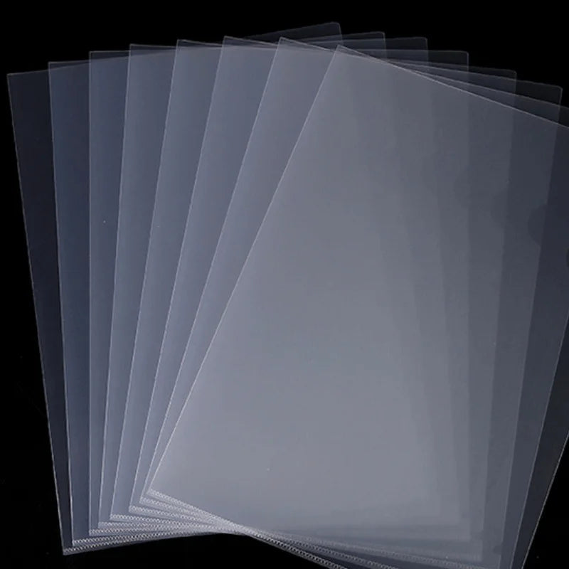 10pcs L-Type A4 Folder Monolithic Folder File Protective Cover Transparent File Envelope Folder