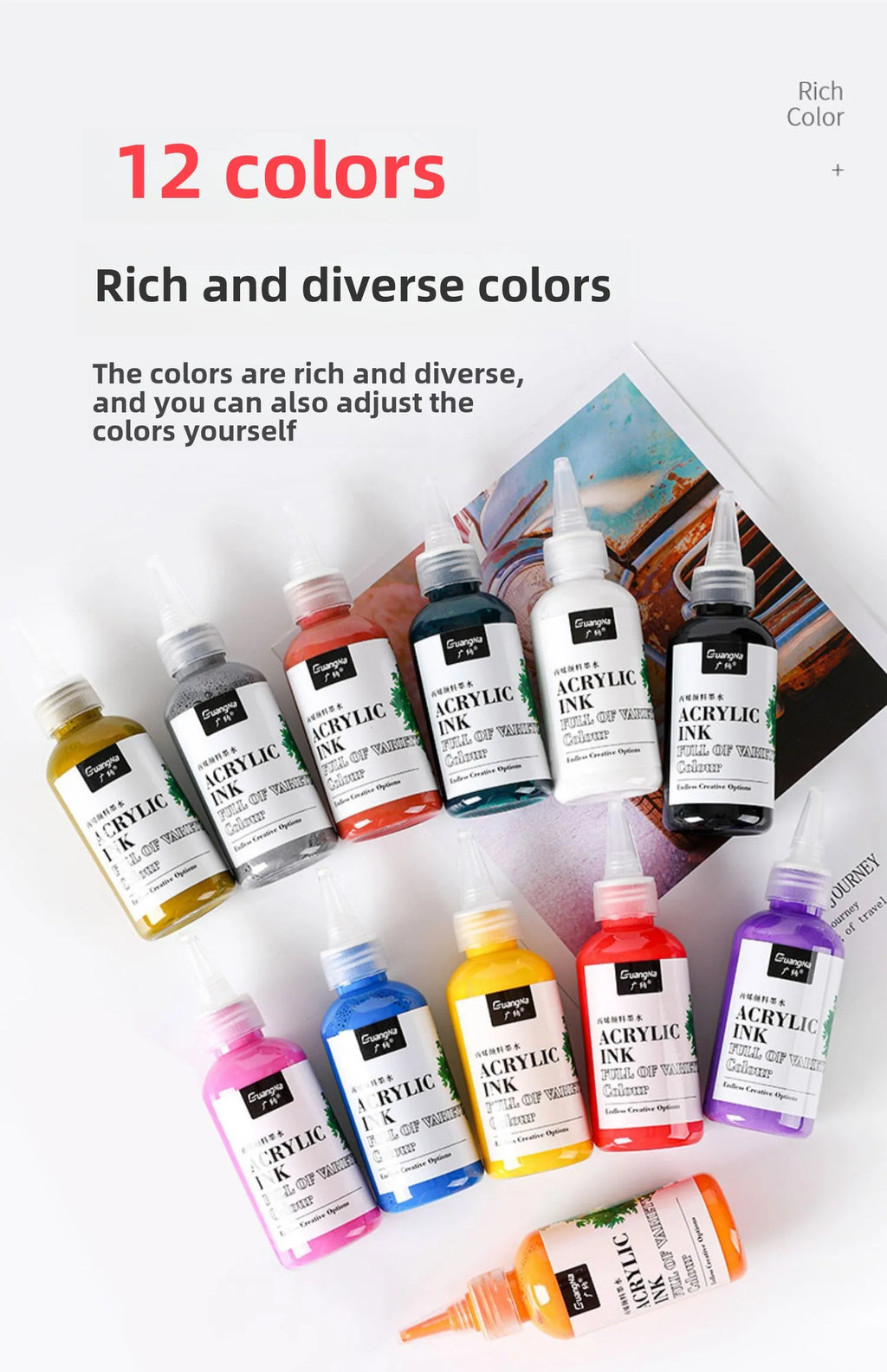 Premium Quality Water-based Ink Refill for Acrylic Paint Pen and DIY Crafts - Ideal Ink Supplement for Artists and Hobbyists