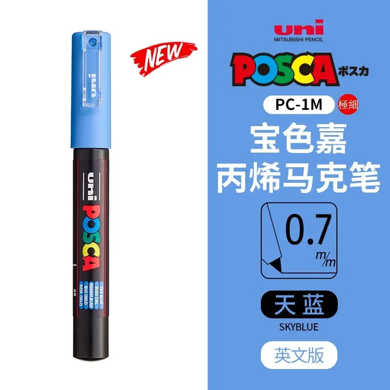 uni POSCA POP Water-Based Marker,Assorted Colors PC-1M/3M/5M 0.7~2.5mm Tips Professional Acrylic Paint Pen for Artists&Designers