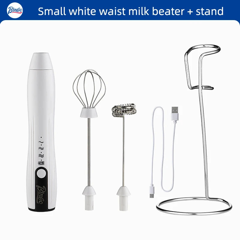 Bincoo-Electric Coffee Milk Maker, Handheld Household Mixer, Adjustable Double-Headed Gear