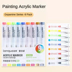 Languo 9/144 Colors Acrylic Paint Art Marker Pen DIY Painting Drawing Card Ceramic Stone Mug Glass Fabric Clothes Art Supplies