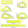 30cm Ruler Set - 6-Piece Measuring and Drawing Kit with Straight Ruler, Protractor, and Triangle Set