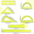 30cm Ruler Set - 6-Piece Measuring and Drawing Kit with Straight Ruler, Protractor, and Triangle Set