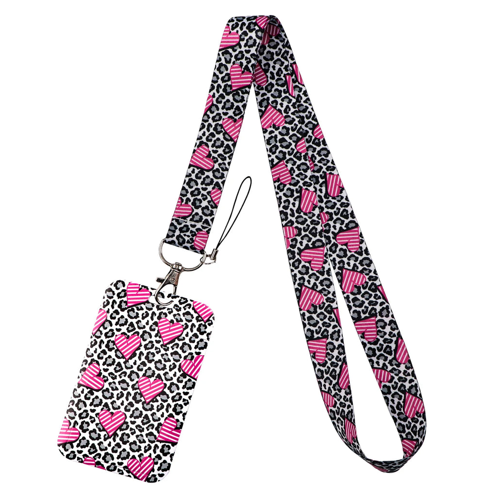 Gray Leopard Print Fashion Lanyard for Key Neck Strap Lanyard Card ID Badge Holder Key Chain Key Holder Keyring Accessories Gift