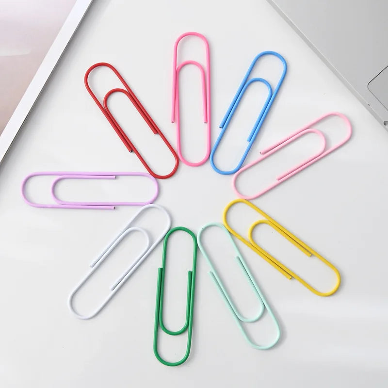 10pcs 10cm Colorful Paper Clips Notebook Memo Pad Filing Bookmark Binder Metal Paper Clips Student Office School Index Bookmark