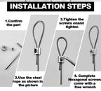 0.8-2mm Steel Wire Rope Clamp Stainless Steel Cable Copper Metal Hanging Clip Adjustable Screws Fixed Hardware Accessories