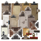 23Pcs Vintage Clip Cardstock Craft Paper Junk Journal Ephemera Collage Thick Card Scrapbooking Material Paper Tim Holtz Style