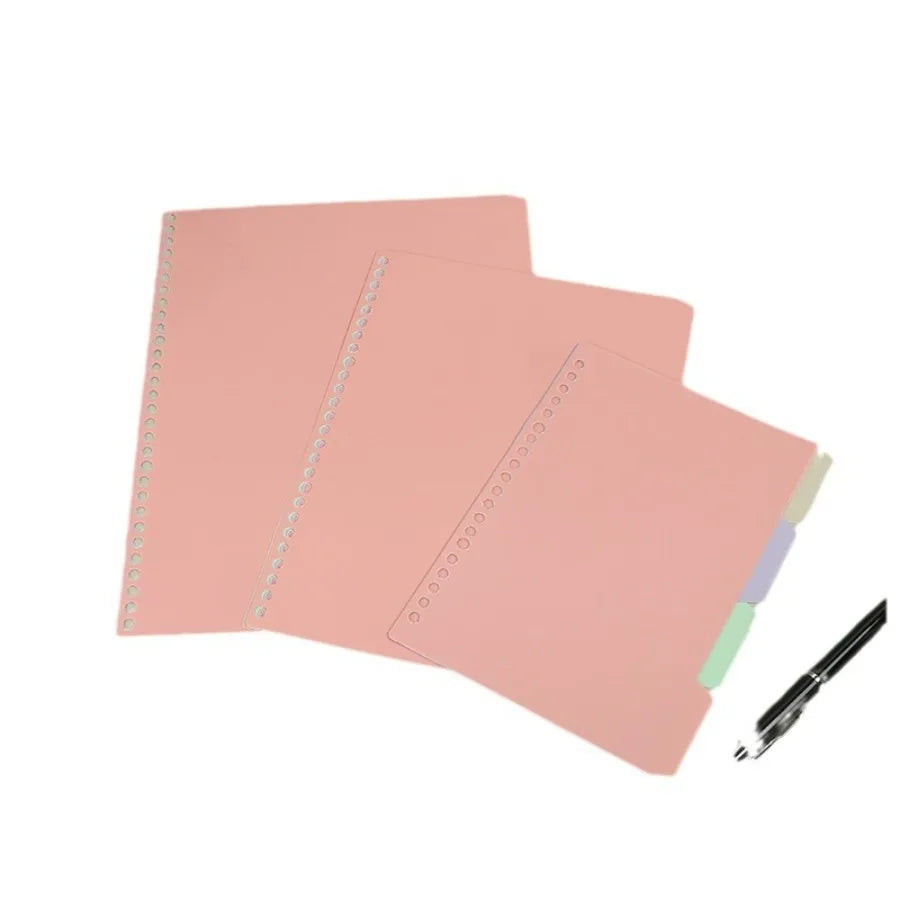 Notebook 4-color Plastic Pp Classification Page B5 Workbook Partition Page A5 Loose-leaf Coil Book Index Tab