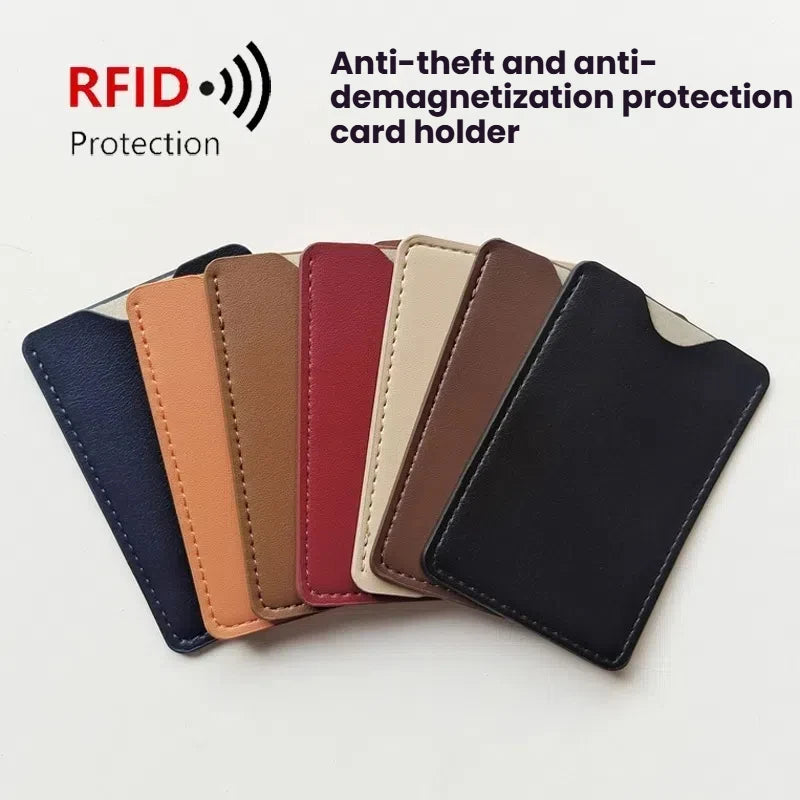 Men Women PU Leather Classic RFID Blocking Credit Card Holder Wallet Organizer Slim Anti Theft Multi Slot Travel Essential