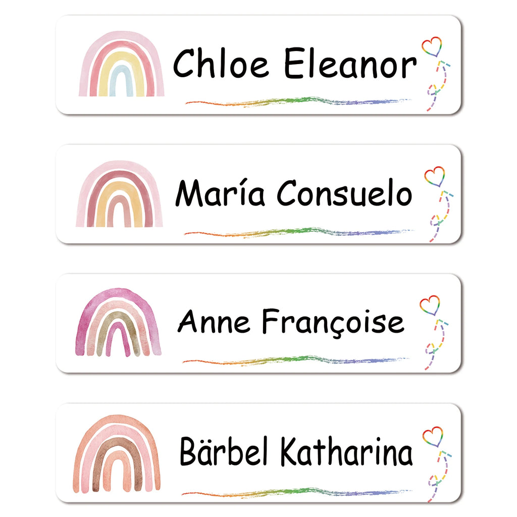 80/160/240pcs Personalized Name Stickers Custom Waterproof Labels Stick on Tag Kids Teacher Parents School Daycare - Rainbow 413
