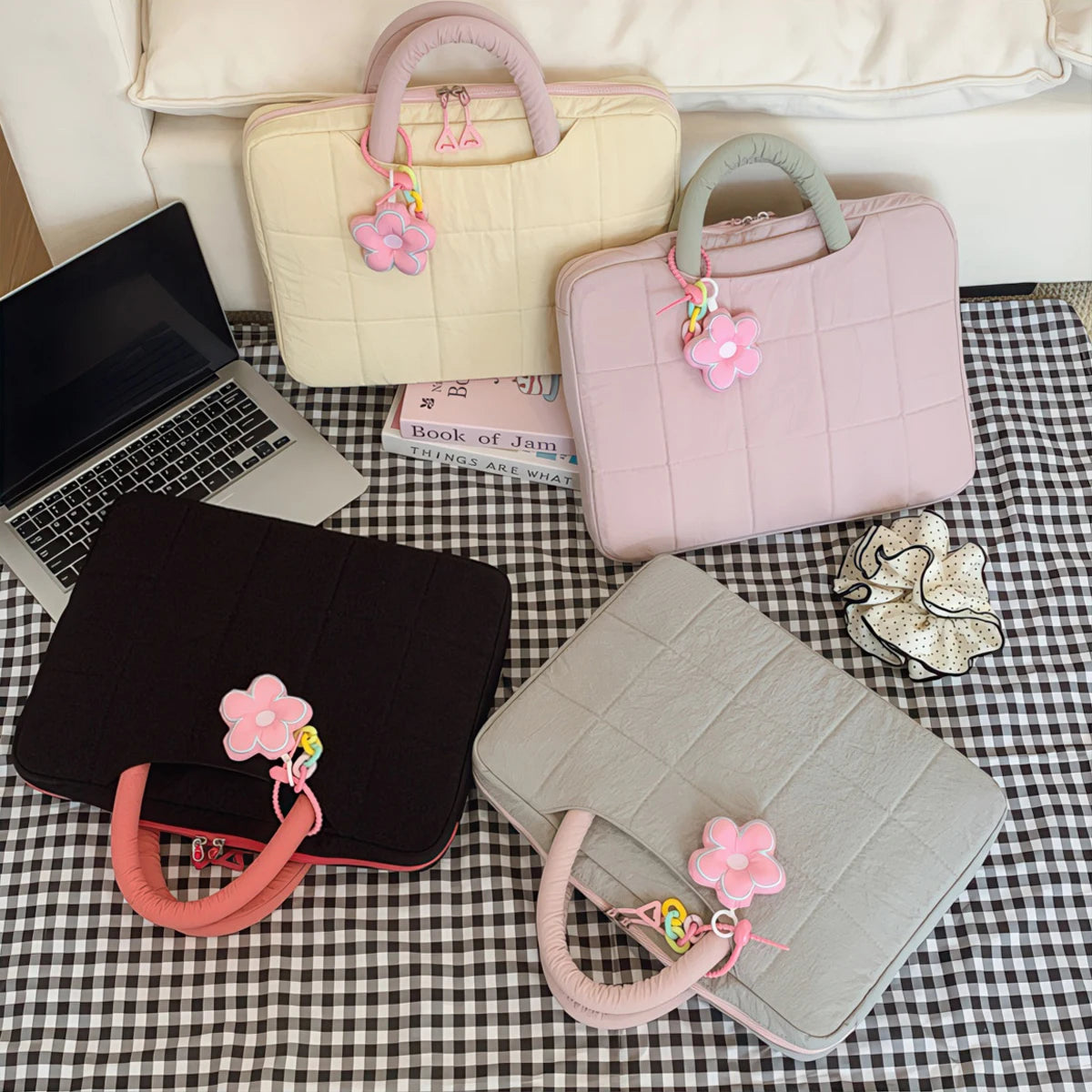 Lightweight Puffy Laptop Sleeve 14/16 Inch Commuter Laptop Briefcase Notebook Sleeve Notebook Case Portable Handbag for Women