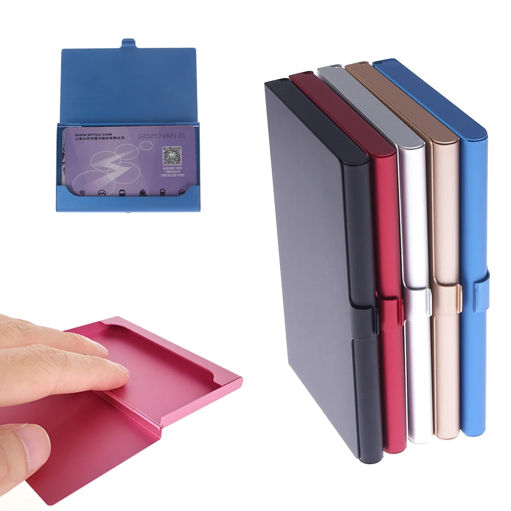 Men Business Card Case Aluminum Alloy Credit Card Holder Metal ID Cards Box Cover Women Credit Business Card Holder Case