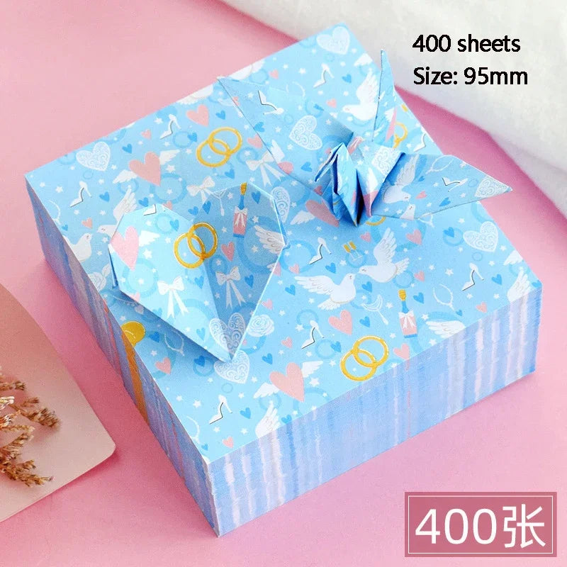 400Sheets Origami Paper Craft Folding Lucky Wish Paper Crane Craft Double Sided Folding Lucky Wish Paper DIY Color Scrapbooking