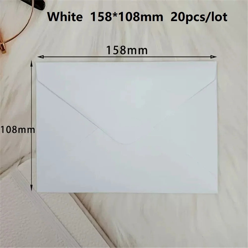 20pcs White Black Kraft Paper Envelopes for Wedding Invitation Greeting Card Black Postcard Photo Packing Paper Gift Envelope