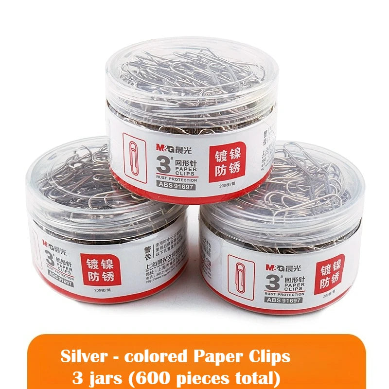 M&G Paper Clips - Silver Barrel & Cute Colorful Styles Office Supplies Small Size Ideal As Bookmarks for Organizing Papers