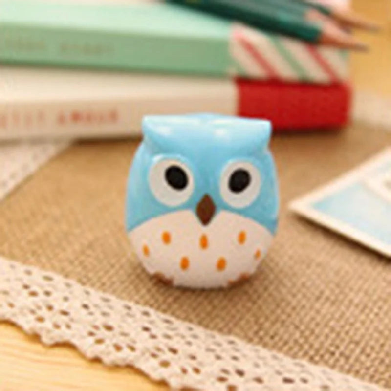 4 Color Cute Kawaii Lovely Plastic Owl Automatic Pencil Sharpener Creative Stationery Gifts for Kids School Supplies