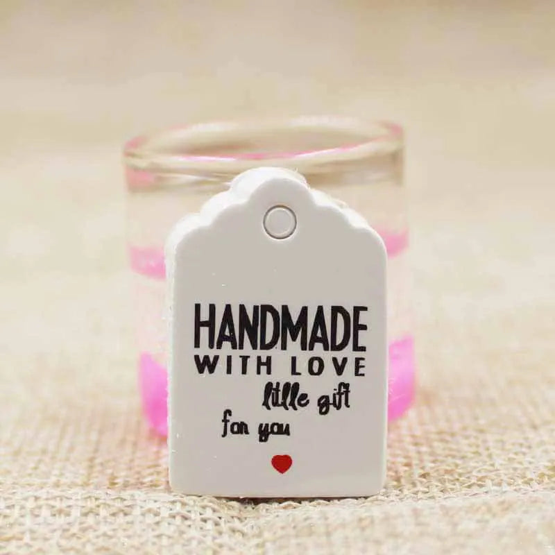 various paper gift hang tag 100pcs per lot thank you kraft gift packing tag handmade with love products price tag