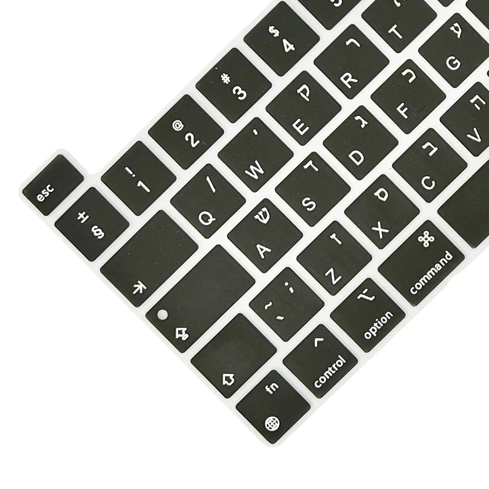 Hebrew Israel  Keyboard Cover for Macbook Pro14 A2442 Air13.6 M2 A2681 Pro13 M1 A2338 A2289 Waterproof Silicone protective film