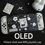 New In Stock Miffy Co-Branded Nintendo Switch OLED NS NS2 LITE Protective Case Glitter Handle Cover Transparent Black White Gift
