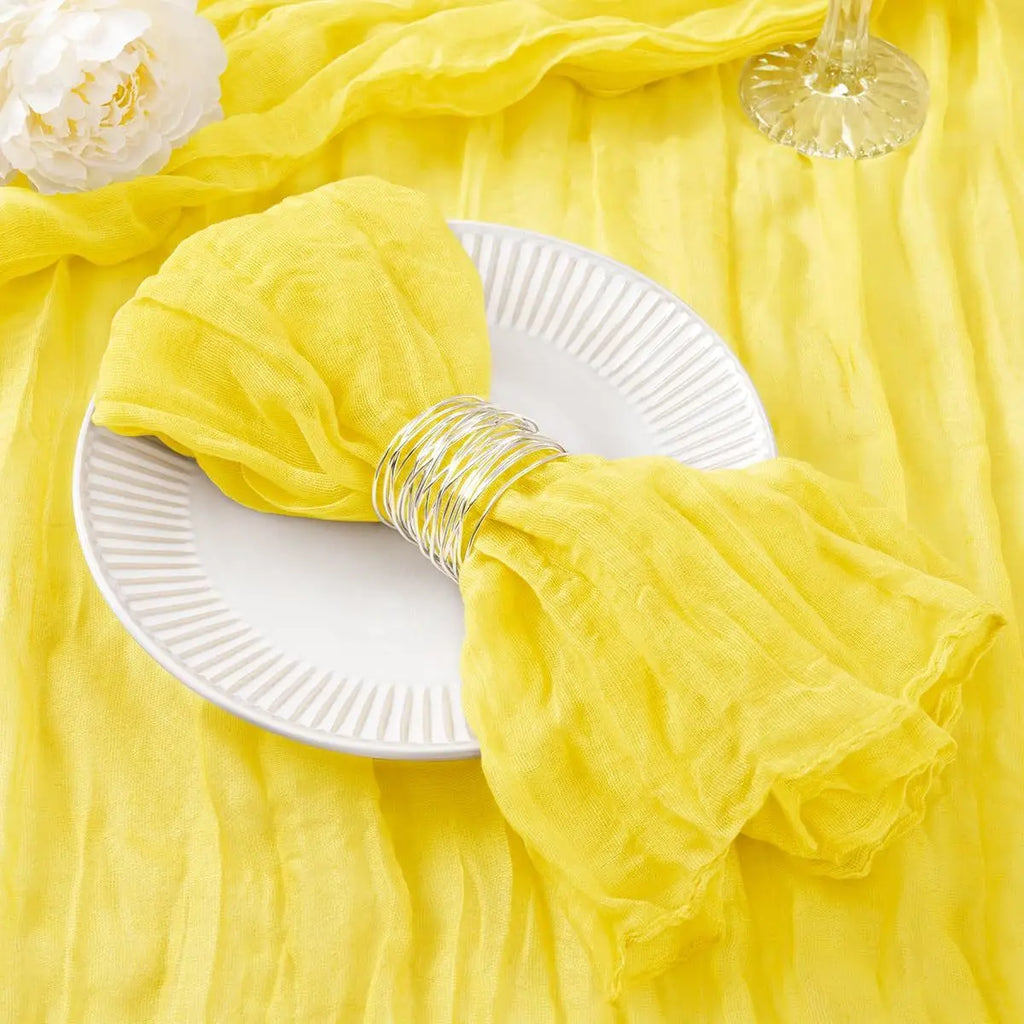 12 PCS Gauze Table Napkins 20x20 Inch Soft Cheesecloth Wrinkled Dinner Napkins for Weddings Party Reception Anniversary