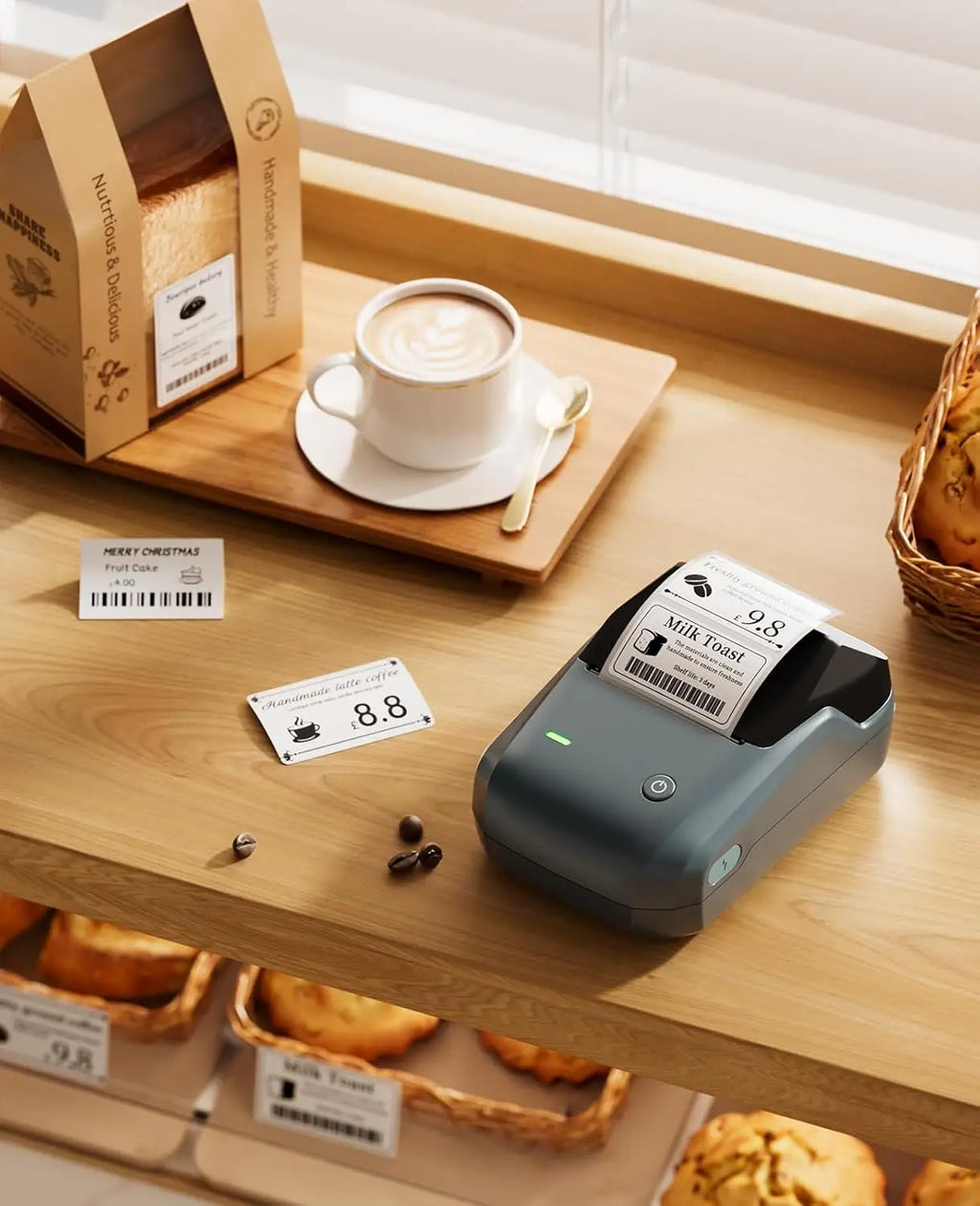 Niimbot B1 Mini Bluetooth Thermal Label Printer Portable Self-Adhesive Sticker Maker, Pocket Thermal Label Machine, Compatible With Mobile Phone & PC, Ideal For Home Office School Small Business Organization