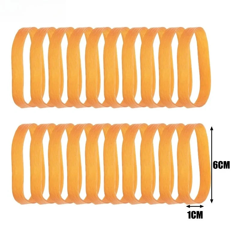 60/20PCS Widened Elastic Band Multipurpose Yellow Rubber Bands 6cm Big Size Stretchable Sturdy Rubber Elastic Band Office Supply
