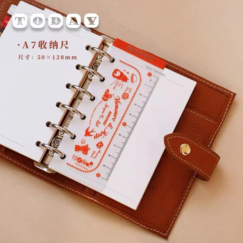 Binder Storage ruler vintage loose-leaf Notebook inner page index divider bookmark DIY accessory flexible ruler