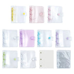 Portable Mini Handbook Glitter Notebook Pages Transparent Binder Notebook Cover Card Organizer 3 Hole Binder Clip Photo album