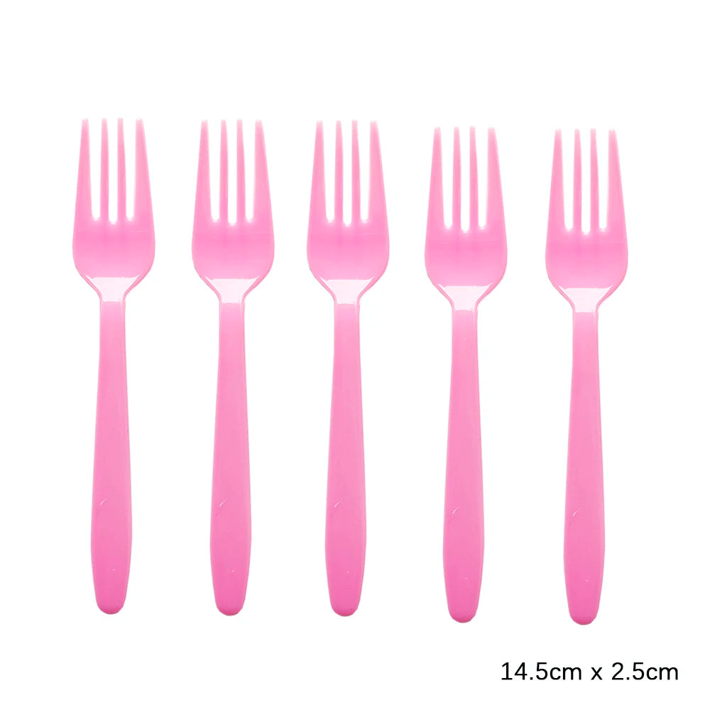 Rose Gold Disposable Knife Fork Spoon Cutlery Set Disposable Tableware Birthday Party Decorations Wedding Baby Shower Supplies