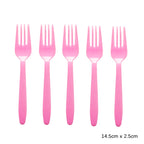 Rose Gold Disposable Knife Fork Spoon Cutlery Set Disposable Tableware Birthday Party Decorations Wedding Baby Shower Supplies