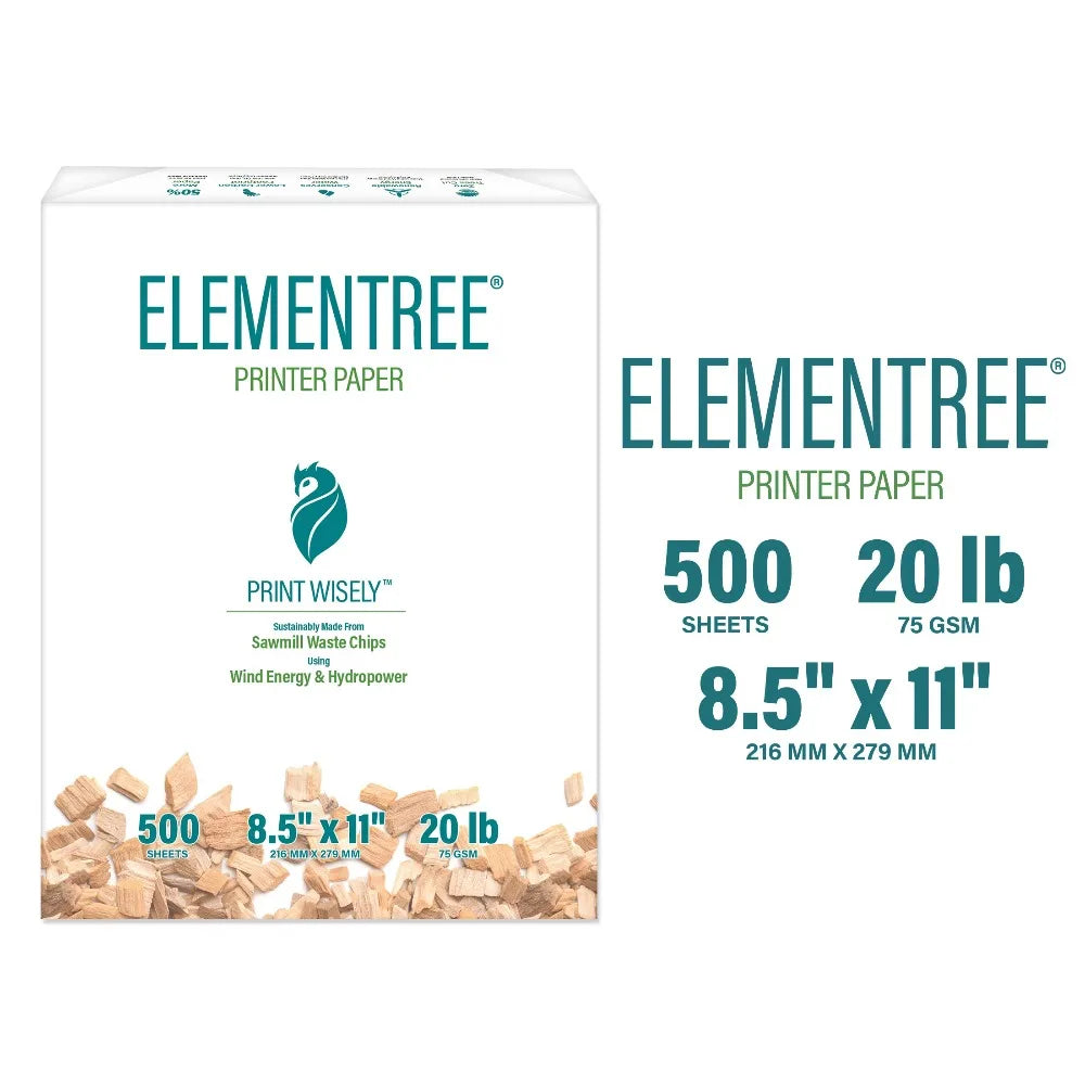 Eco Friendly Printer Paper 8.5 x 11 20 lb White Copy Paper Multipurpose Office Paper 500 Sheets Per Ream Sustainable Recycled Paper