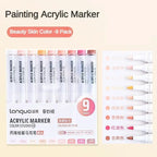Languo 9/144 Colors Acrylic Paint Art Marker Pen DIY Painting Drawing Card Ceramic Stone Mug Glass Fabric Clothes Art Supplies