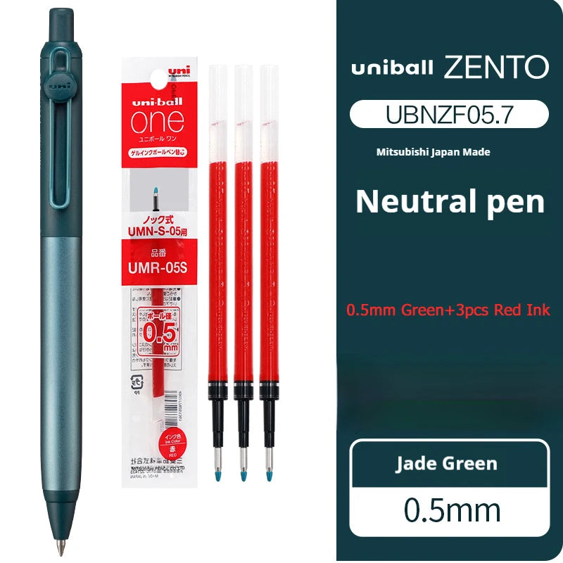 Japanese uni-ball ZENTO Gel Ink Pen Limited Flow Model Metal Push Ultra-Smooth Writing 0.38/0.5mm Signing for Students Business